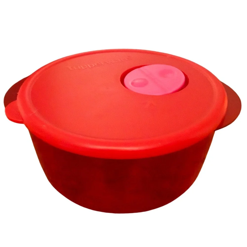 8 Piece Tupperware Vent N Serve Containers Set of 4 Red Pink White Made in USA
